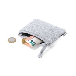 Monedero de fieltro gris claro sublimable