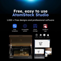 Cortadora láser dual AtomStack Kraft - Diodo de 20 W + 1,2 IR