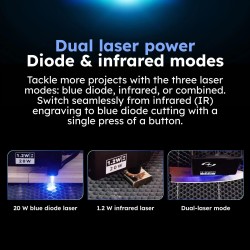 Cortadora láser dual AtomStack Kraft - Diodo de 20 W + 1,2 IR