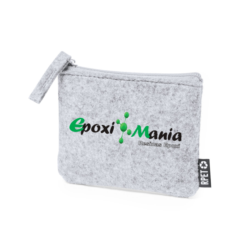 Monedero de fieltro gris claro sublimable