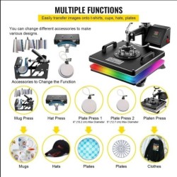 Prensa de calor 8 en 1 38 x 38 cm